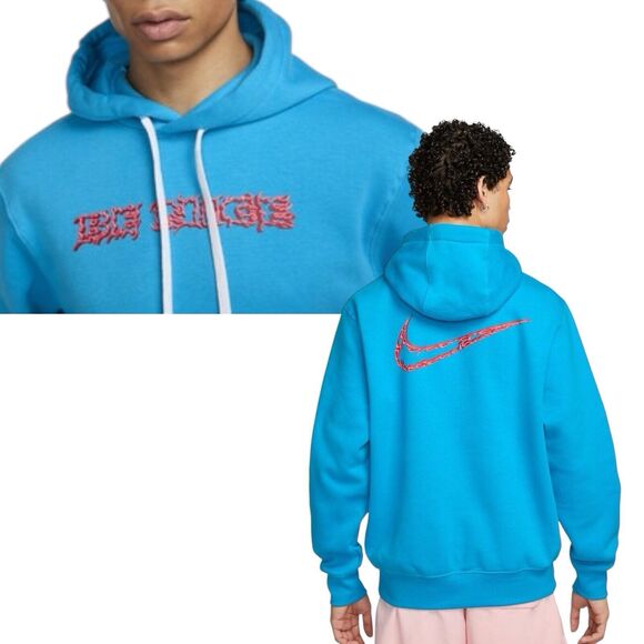 Nike Other - Nike Hoodie Mens 2XL Blue Sportswear Club Fleece Pullover Be Nice Graffiti